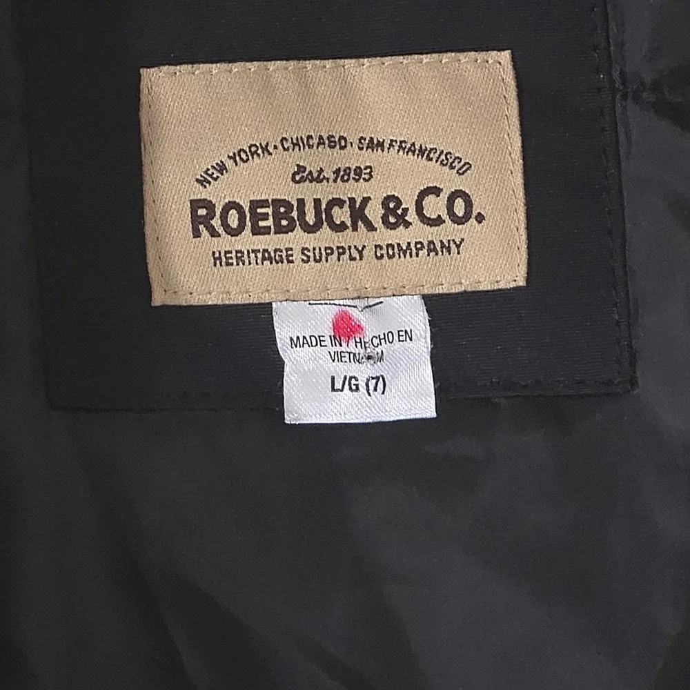 Roebuck & Co Kids Puffer‎ Jacket Neon Green Black Geometric Zip Hooded Coat Sz 7